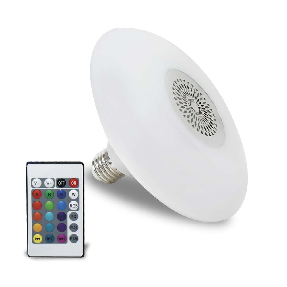 LUMINARIA LED TIPO PLAFON CURVA 4" RGB/BCO 6500K 35W 127V CON BOCINA BLUETOOTH INCLUYE CONTROL MEGALUZ