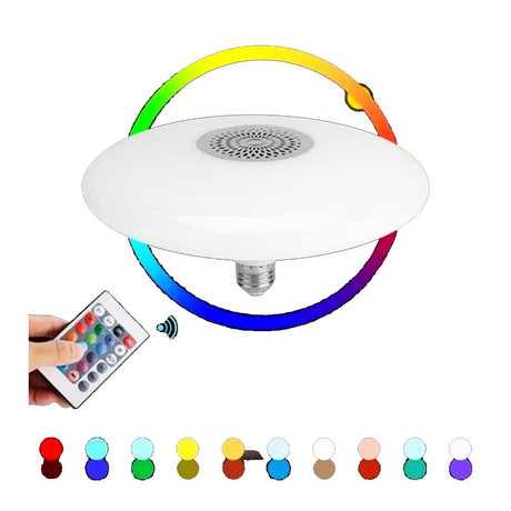 LUMINARIA LED TIPO PLAFON CURVA 4" RGB/BCO 6500K 35W 127V CON BOCINA BLUETOOTH INCLUYE CONTROL MEGALUZ