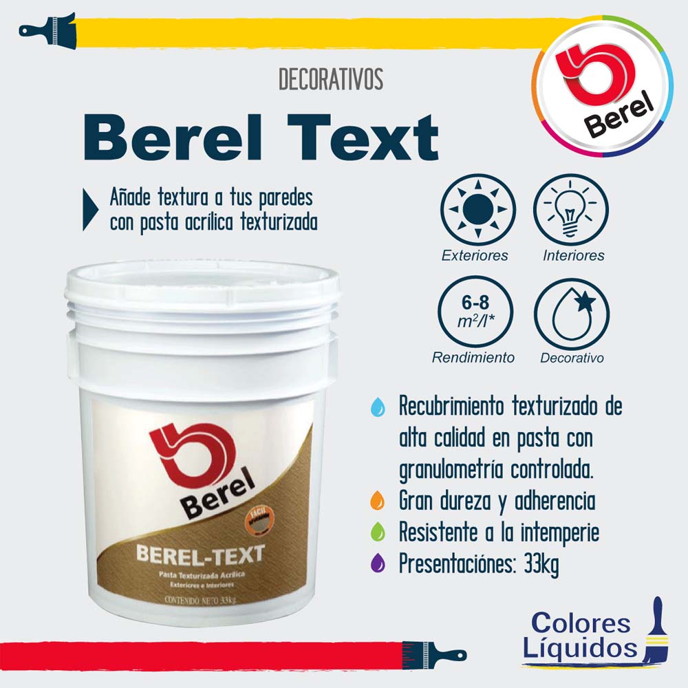 CUBETA DE PASTA ACRILICA TEXTURIZADA COLOR BLANCO BEREL-TEXT 001923-6 BEREL