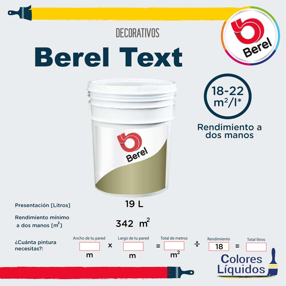 CUBETA DE PASTA ACRILICA TEXTURIZADA COLOR BLANCO BEREL-TEXT 001923-6 BEREL