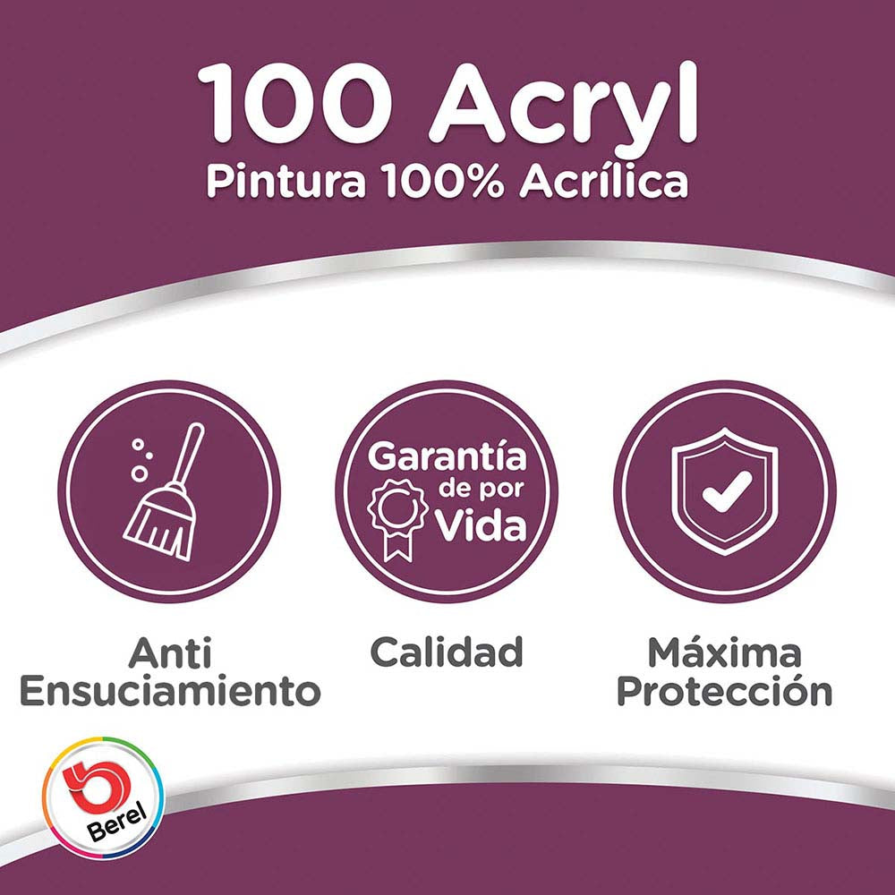 PINTURA 100% ACRILICA 100-ACRYL BLANCO/PASTEL SERIE 2100 SEMIMATE GALON 4LT