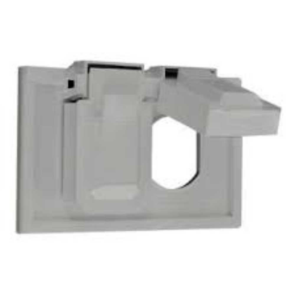 PLACA RESISTENTE A INTEMPERIE ALUMINIO ZINK FUNDIDO CON TAPA GRIS 004-WM1D-SGY LEVITON