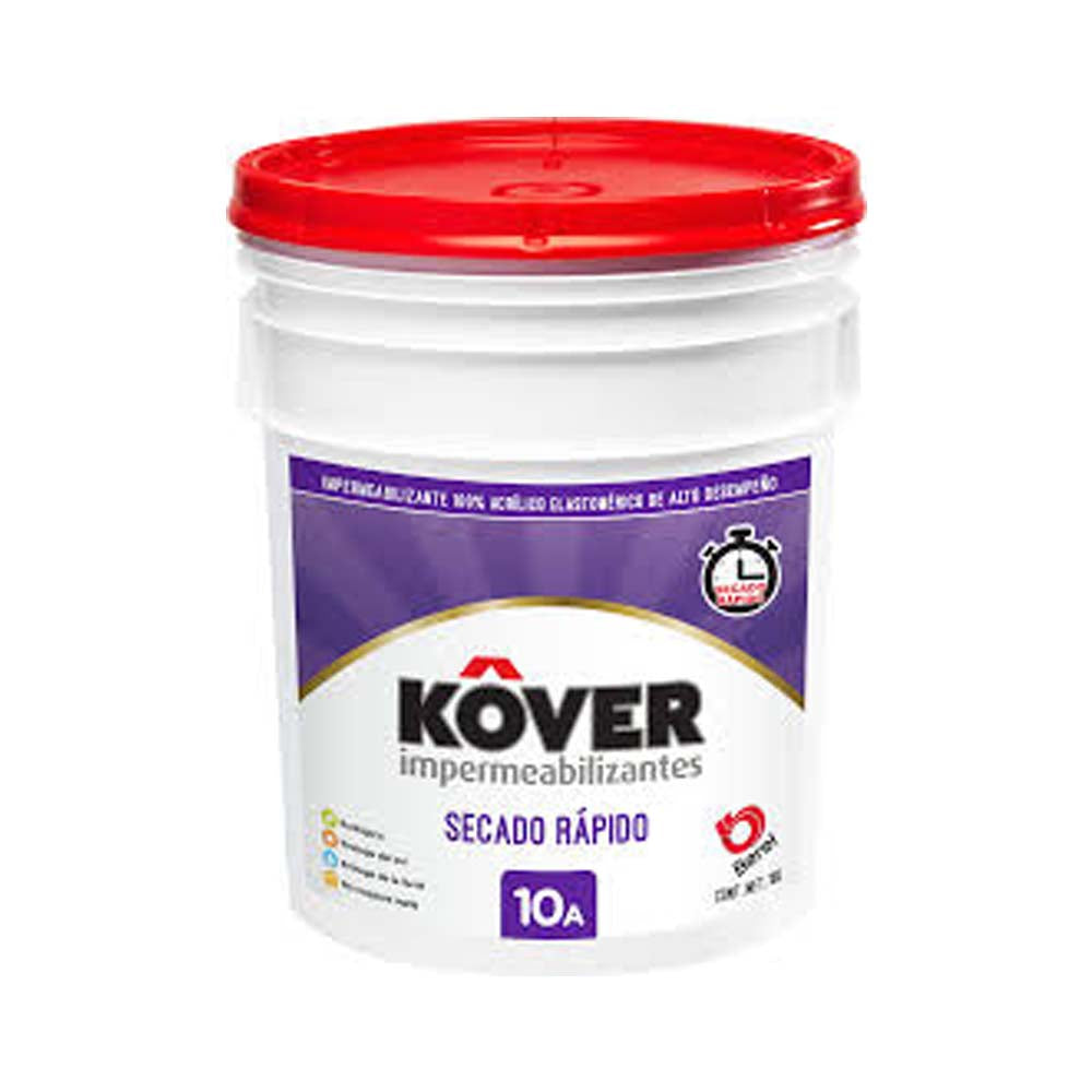 IMPERMEABILIZANTE KOVER SECADO RAPIDO BLANCO SERIE 4800 CUBETA 19LT