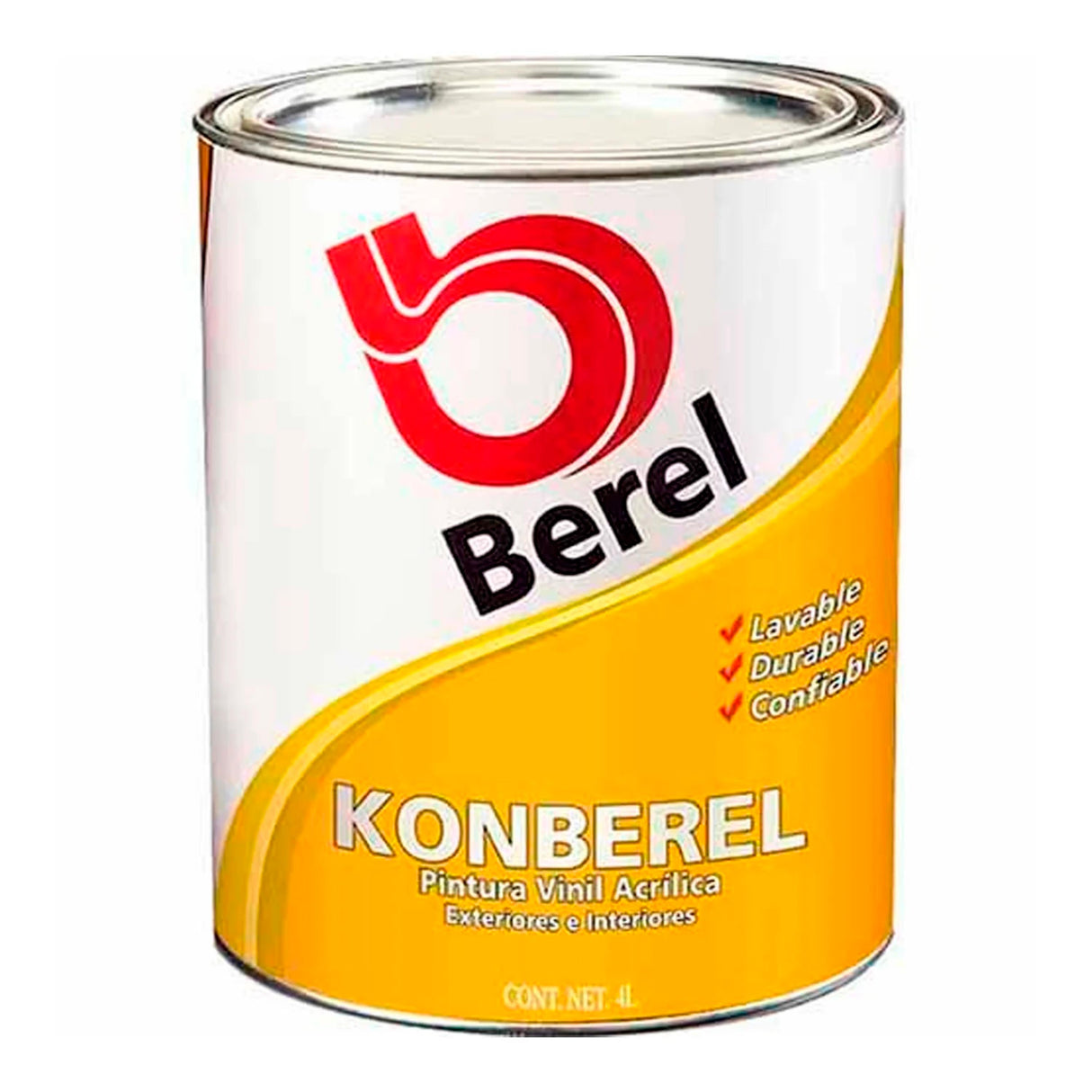 PINTURA VINIL-ACRILICA KONBEREL 5 BLANCO P/INT/EXT GALON 4LT