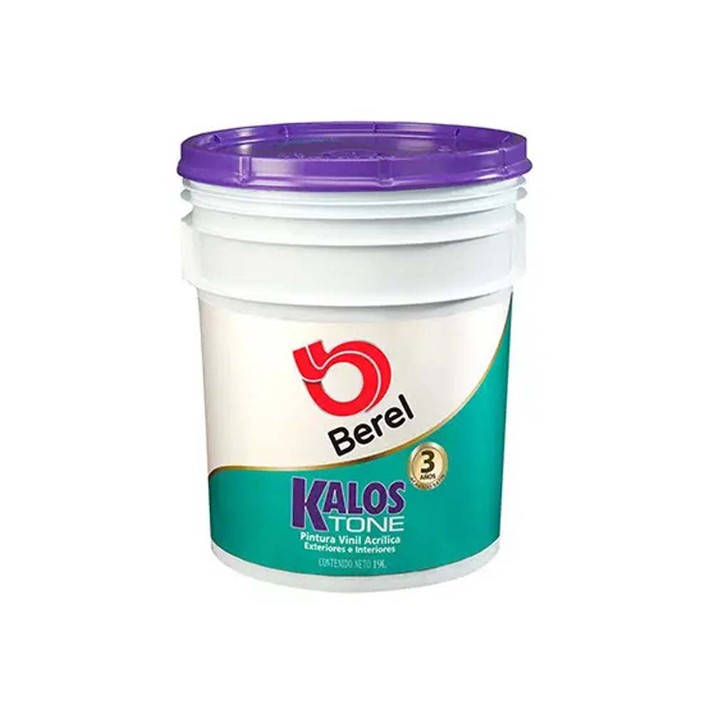 PINTURA VINIL-ACRILICA KALOS TONE 3 BLANCO MATE SERIE 7700 P/INT/EXT BASE AGUA CUBETA 19LT