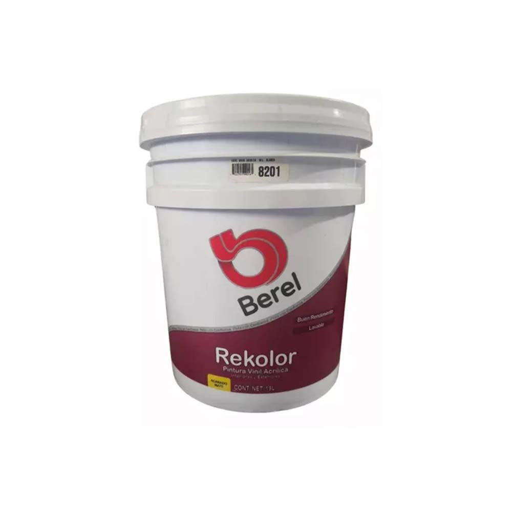 PINTURA VINIL-ACRILICA REKOLOR BLANCO CUBETA 19LT