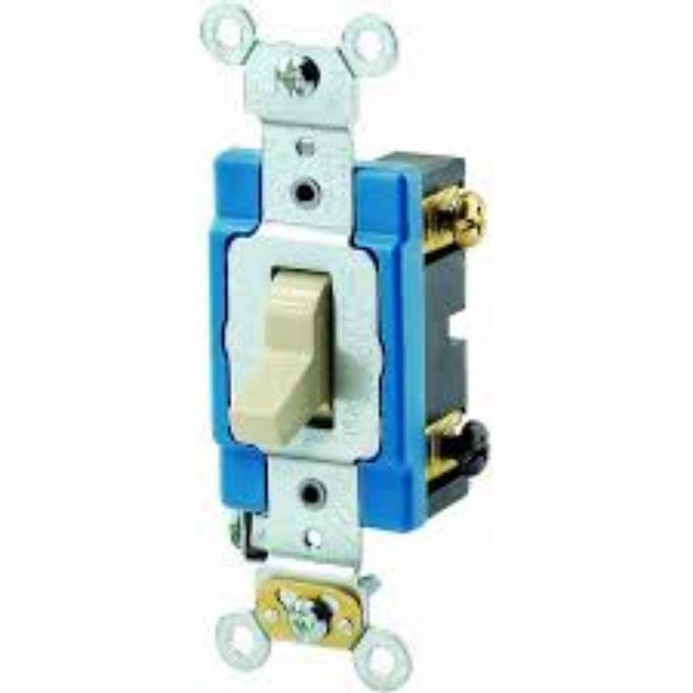 APAGADOR DE PALANCA SILEN. INDUSTRIAL 1 POLO 15A/120-277V. MARFIL LEVITON