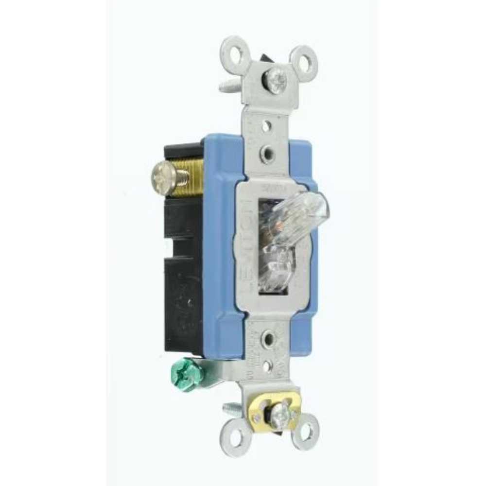 APAGADOR DE PALANCA SILENCIOSO INDUSTRIAL 3 POLOS 15A/120-277V. BLANCO LEVITON