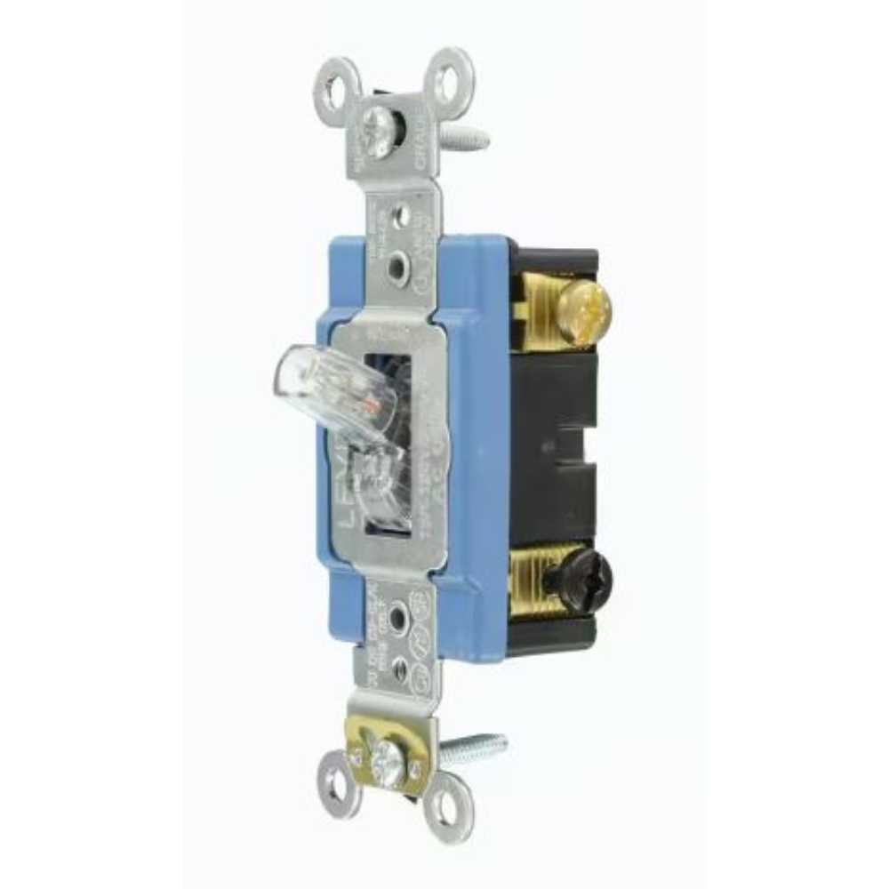 APAGADOR DE PALANCA SILENCIOSO INDUSTRIAL 3 POLOS 15A/120-277V. BLANCO LEVITON