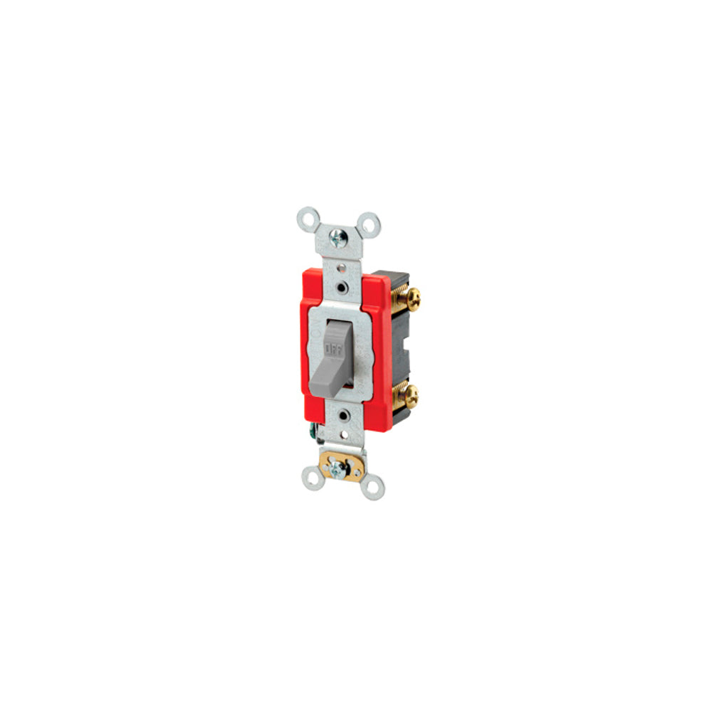 APAGADOR DE PALANCA INDUSTRIAL 1 POLO 20A 127/277V GRIS LEVITON