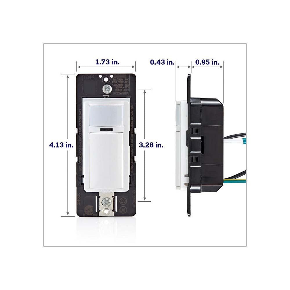 DETECTOR DE PRESENCIA PARED PIR 180G UNIPOLAR INC 250W LED LEVITON
