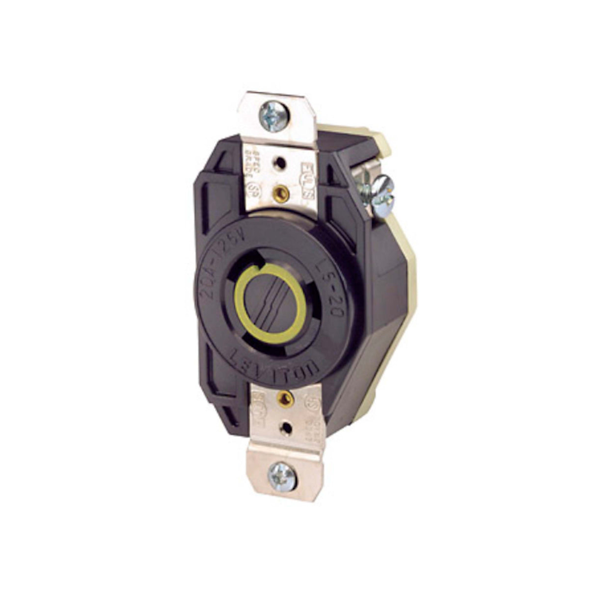 CONTACTO INDUSTRIAL FIJO MEDIA VUELTA 2P-3H 20A/125V. *** OFRECER R1K71 *** LEVITON