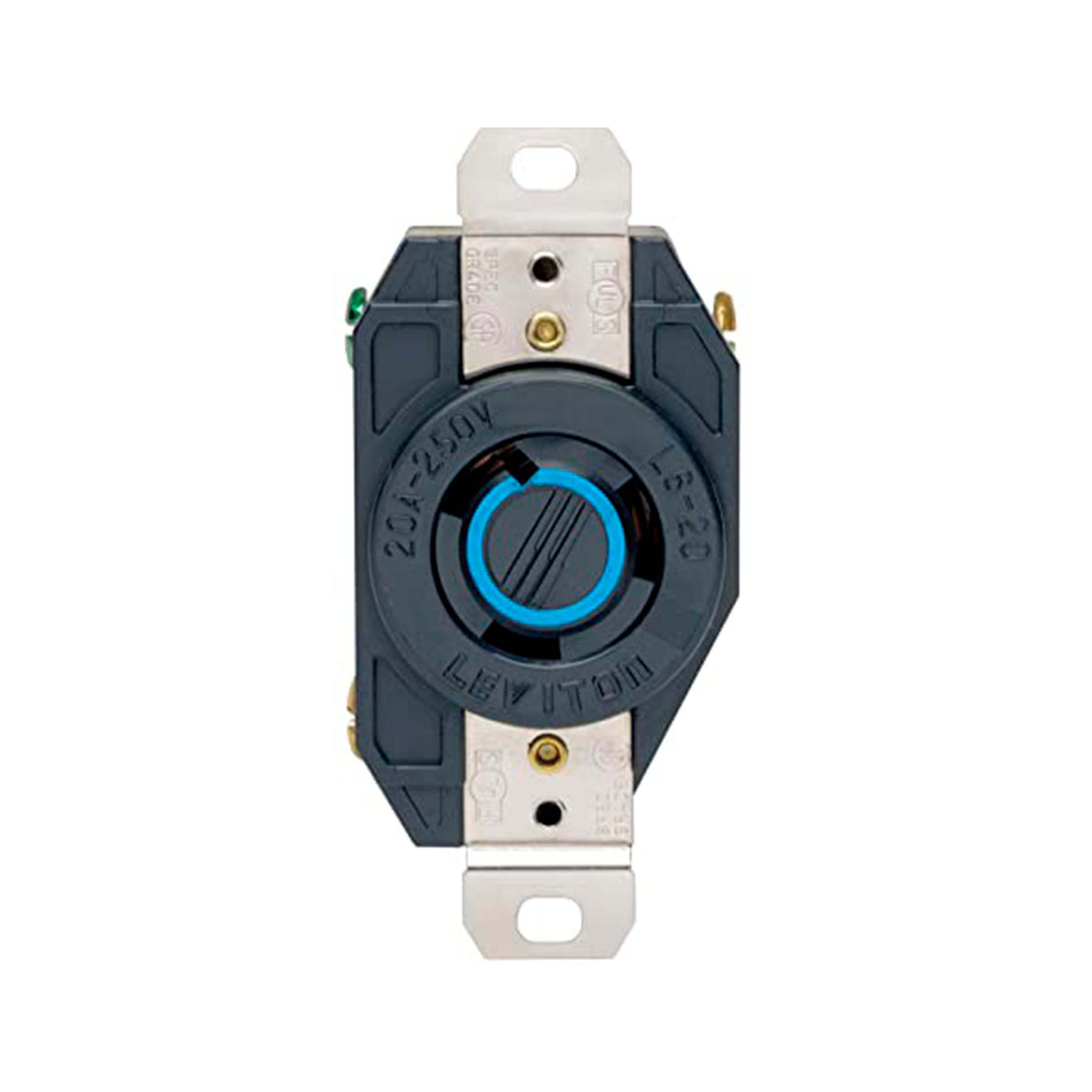 CONTACTO INDUSTRIAL FIJO MEDIA VUELTA 2P-3H 20A/250V. *** OFRECER V387 O L620-R *** LEVITON