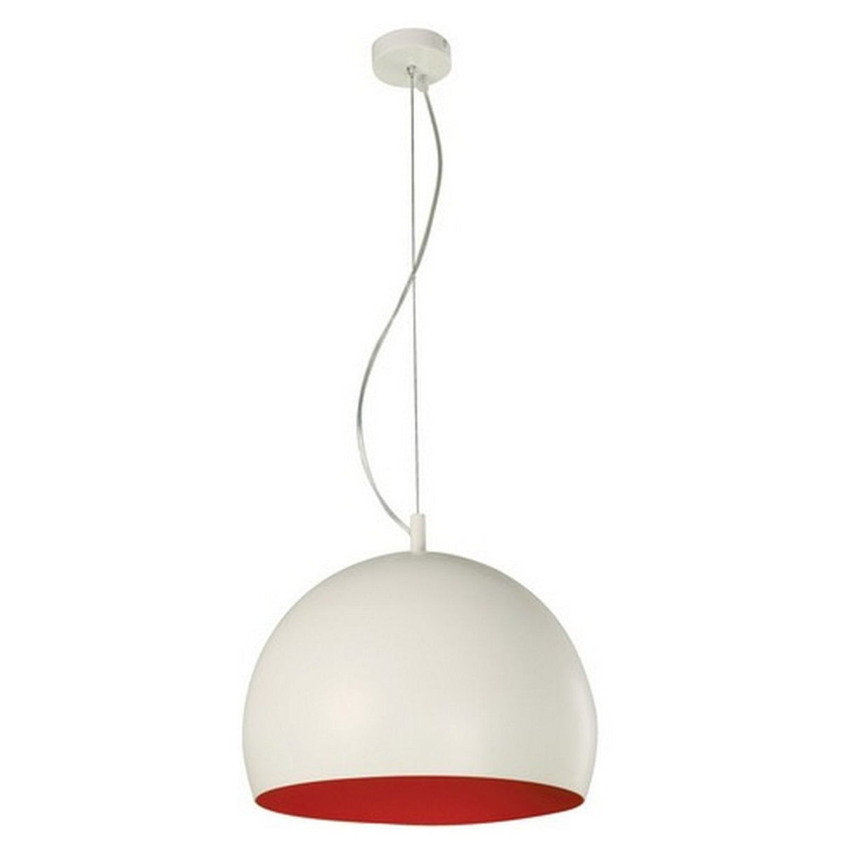 LAMPARA COLGANTE 1L BLANCO MATE INTERIOR NARANJA *** HA. LUMI ***