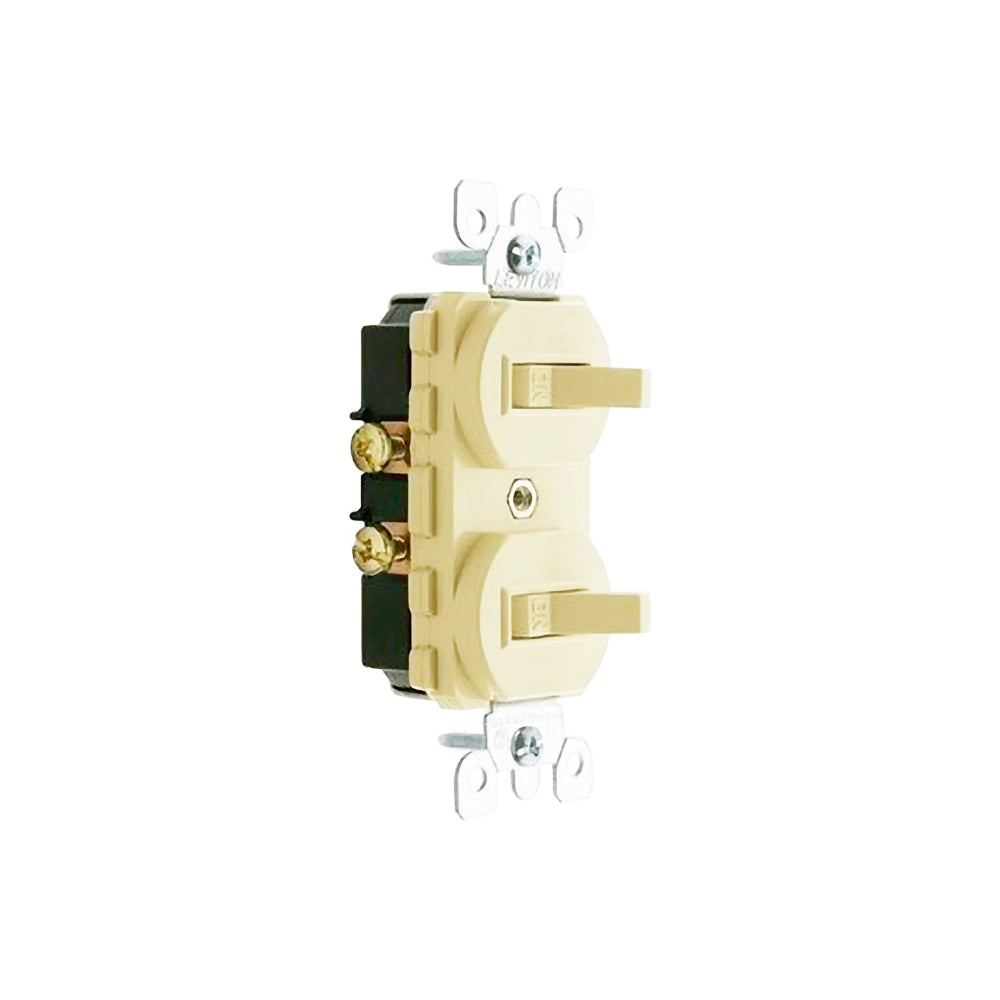 APAGADOR DUPLEX DE PALANCA 3 VIAS MARFIL LEVITON