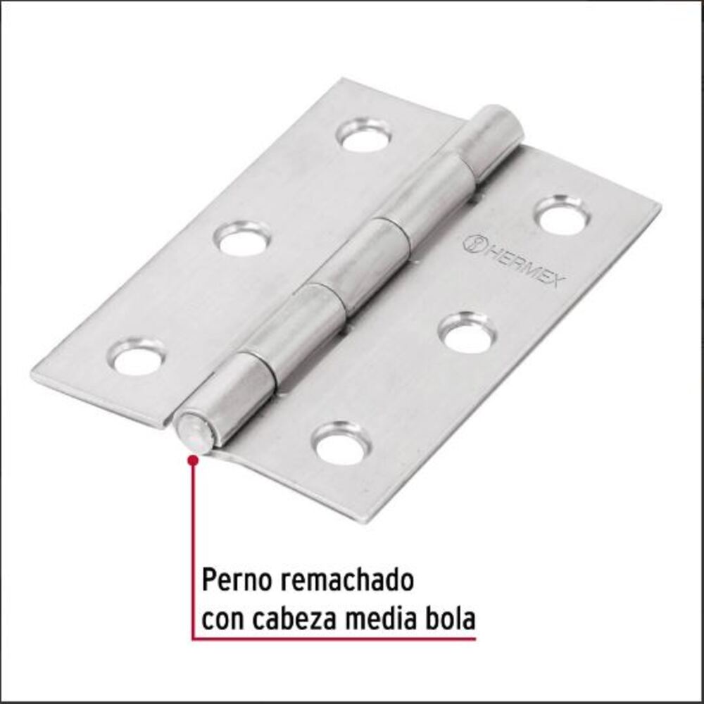 BISAGRA RECTANGULAR 3" ACERO INOXIDABLE MCA TRUPER HERMEX