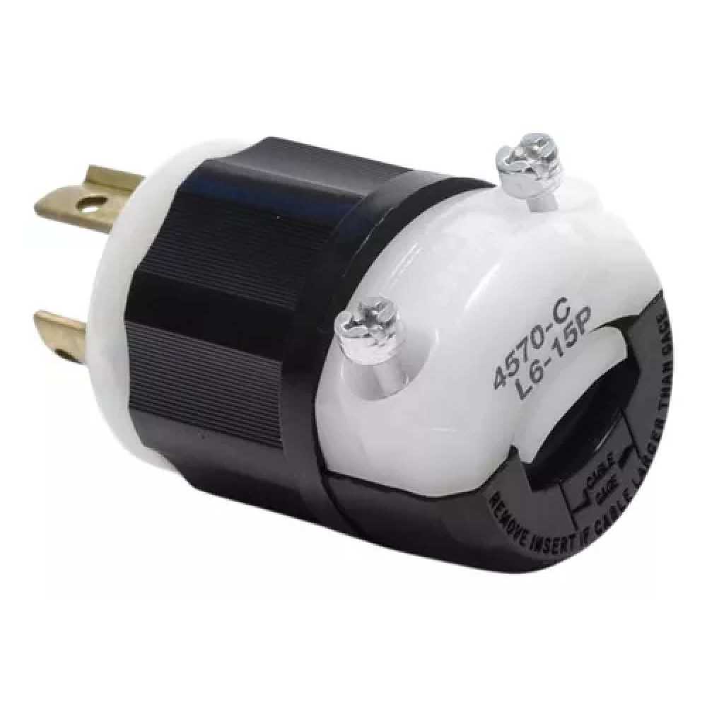 CLAVIJA INDUSTRIAL MEDIA VUELTA 2P-3H 15A/250V. *** OFRECER HUB042 O R1K76 *** LEVITON