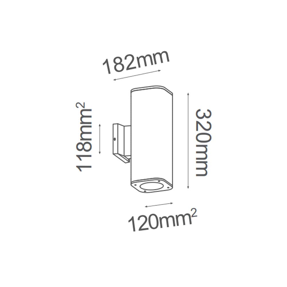 ARBOTANTE EXTERIOR 2 LUCES E27 MAX 2X60W 120V IP54 GRIS *** HA. LUMI ***