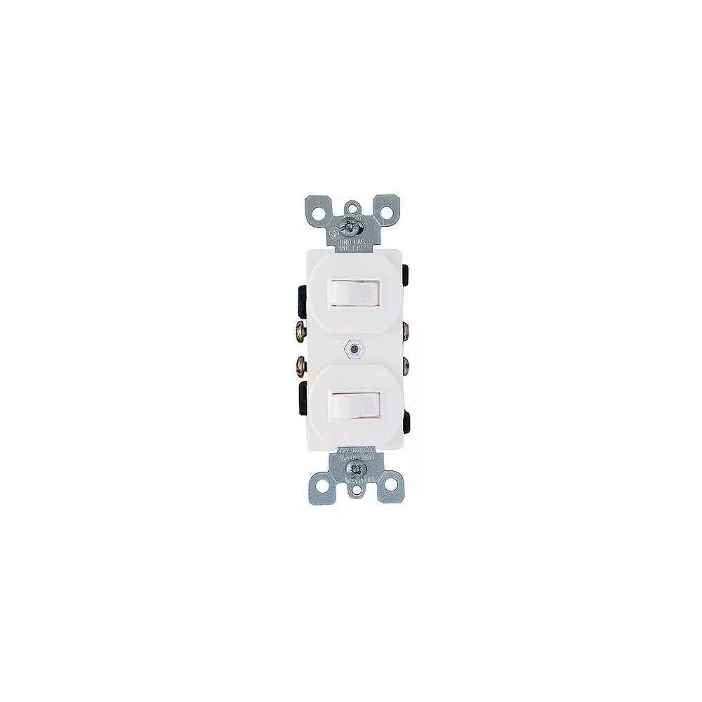 APAGADOR DOBLE PALANCA 15A/277V. BLANCO 05224-02W LEVITON