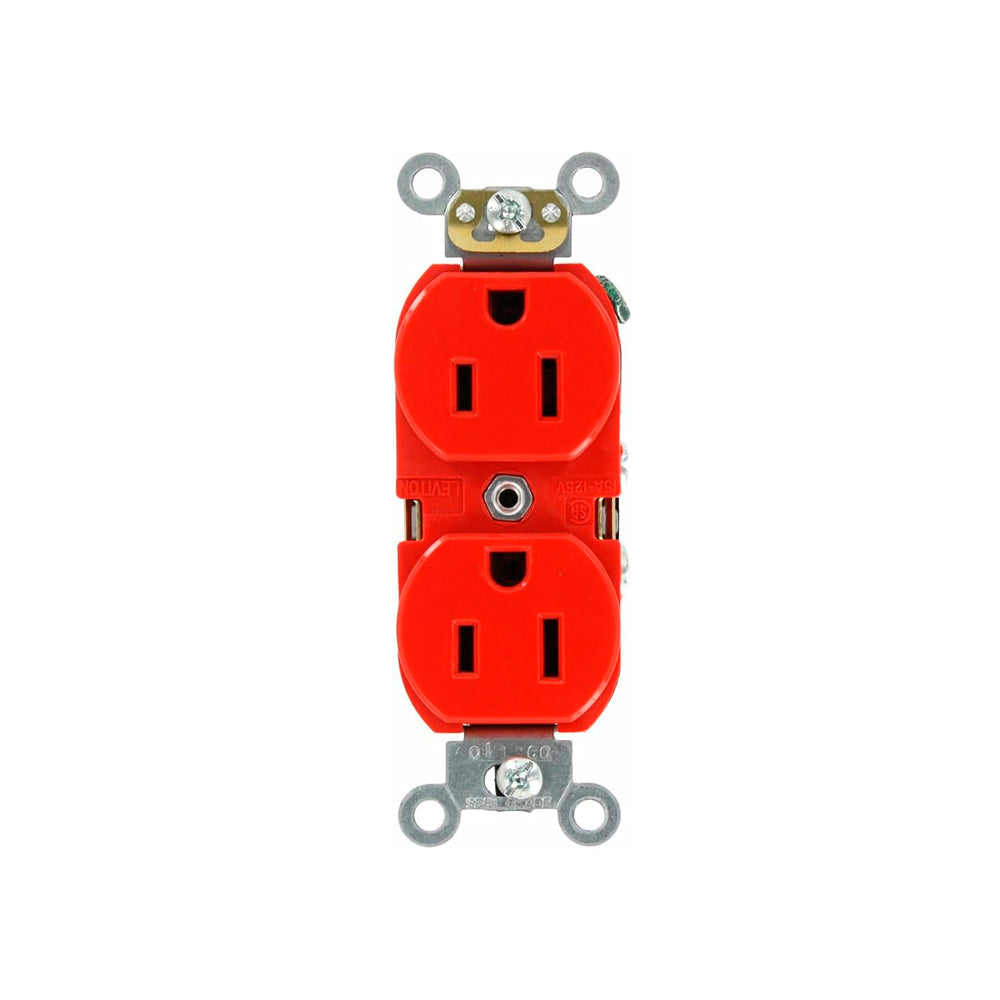 CONTACTO DUPLEX GRADO INDUSTRIAL PARA TRABAJOS EXTRAPESADOS COLOR ROJO *** OFRECER HBL5262R *** LEVITON