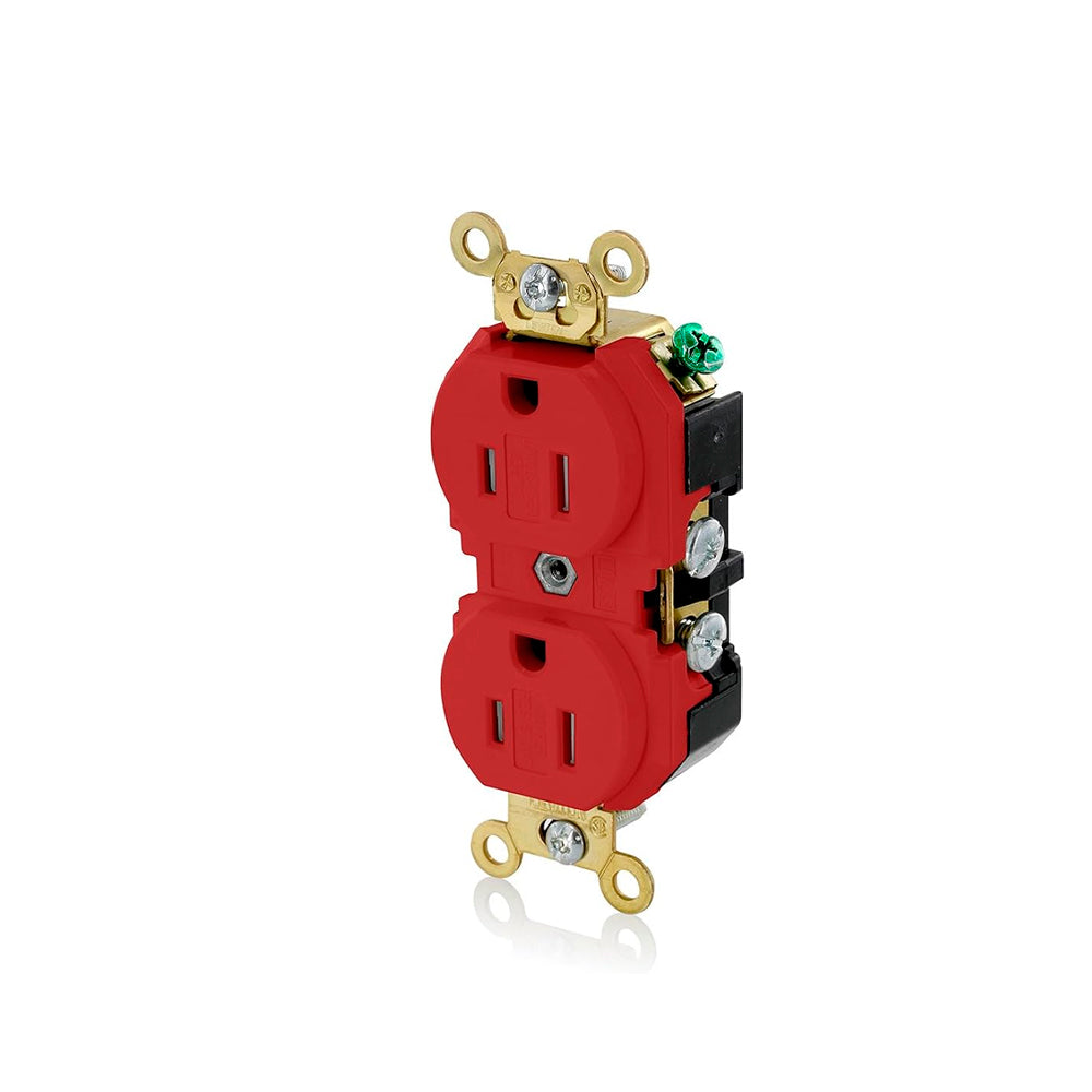 CONTACTO DUPLEX GRADO INDUSTRIAL PARA TRABAJOS EXTRAPESADOS COLOR ROJO *** OFRECER HBL5262R *** LEVITON