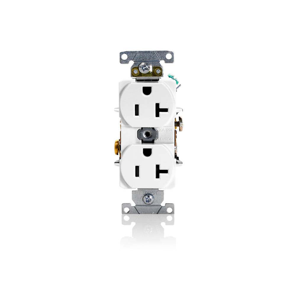 CONTACTO DUPLEX GRADO INDUSTRIAL PARA TRABAJOS PESADOS COLOR ENTRADA RECTA BLANCO *** OFRECER HBL5362W O AH5362W *** LEVITON
