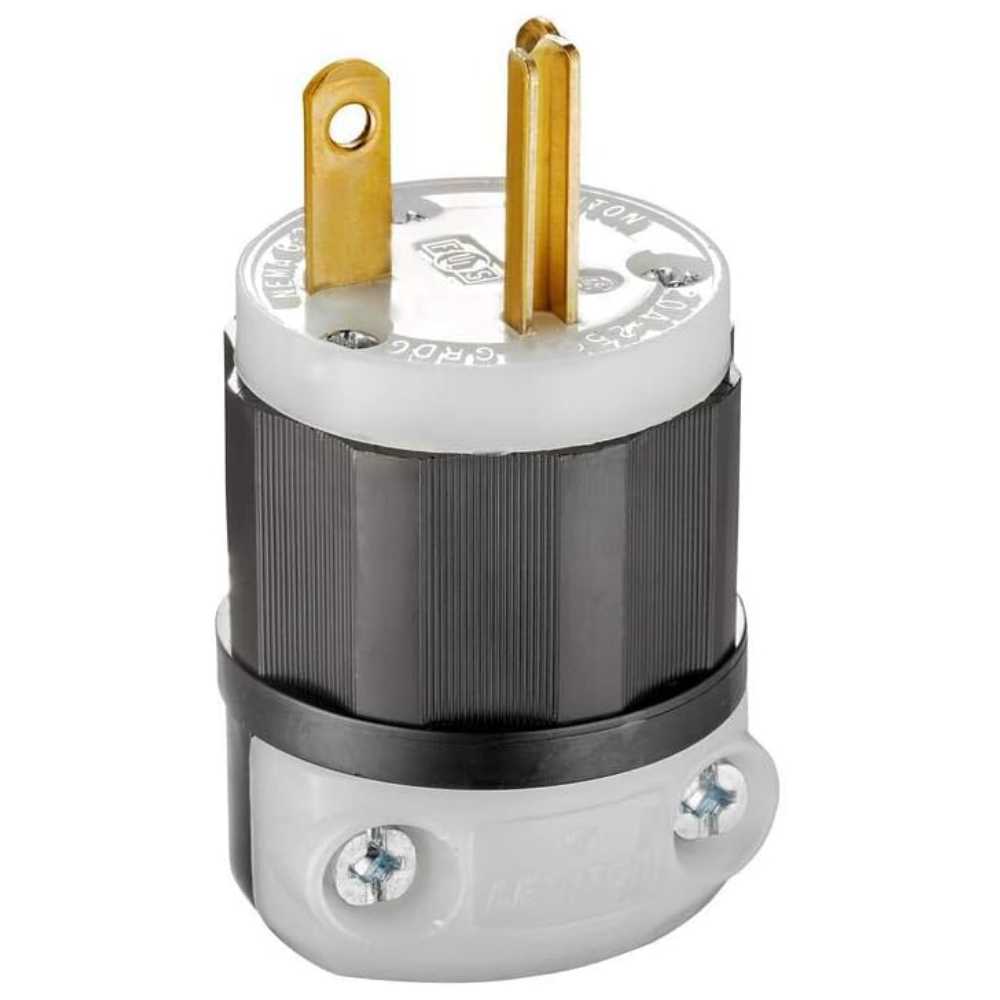 CLAVIJA ENTRADA RECTA IND 20A 250V 2P3H NEMA 6-20P BCO Y NEGRO MCA. LEVITON *** OFRECER L620-P ***