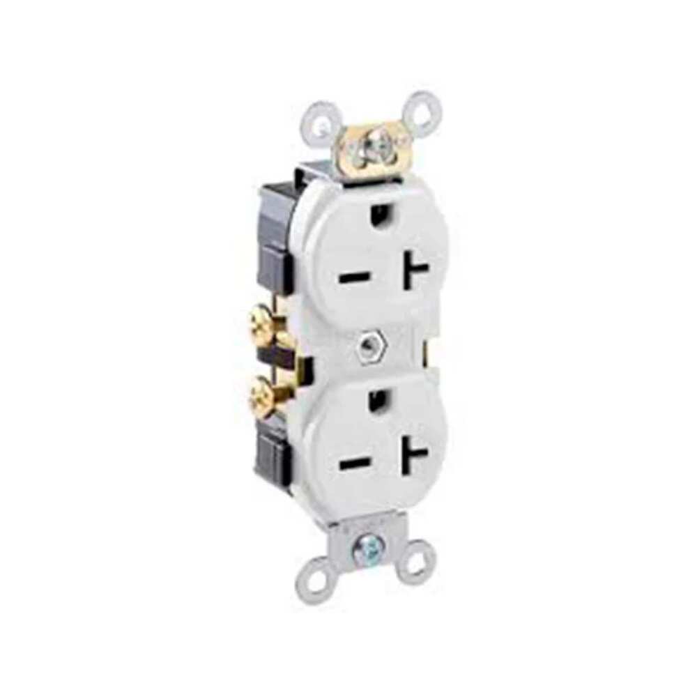 CONTACTO DUPLEX OJO CHINO 20A/250V. CABLEADO DOBLE MARFIL 05824-00I LEVITON