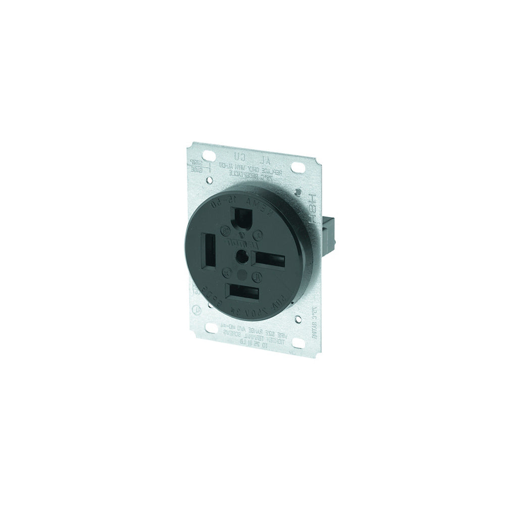 CONTACTO INDUSTRIAL REDONDO FIJO 3P-4H 50A/250V. NEGRO LEVITON