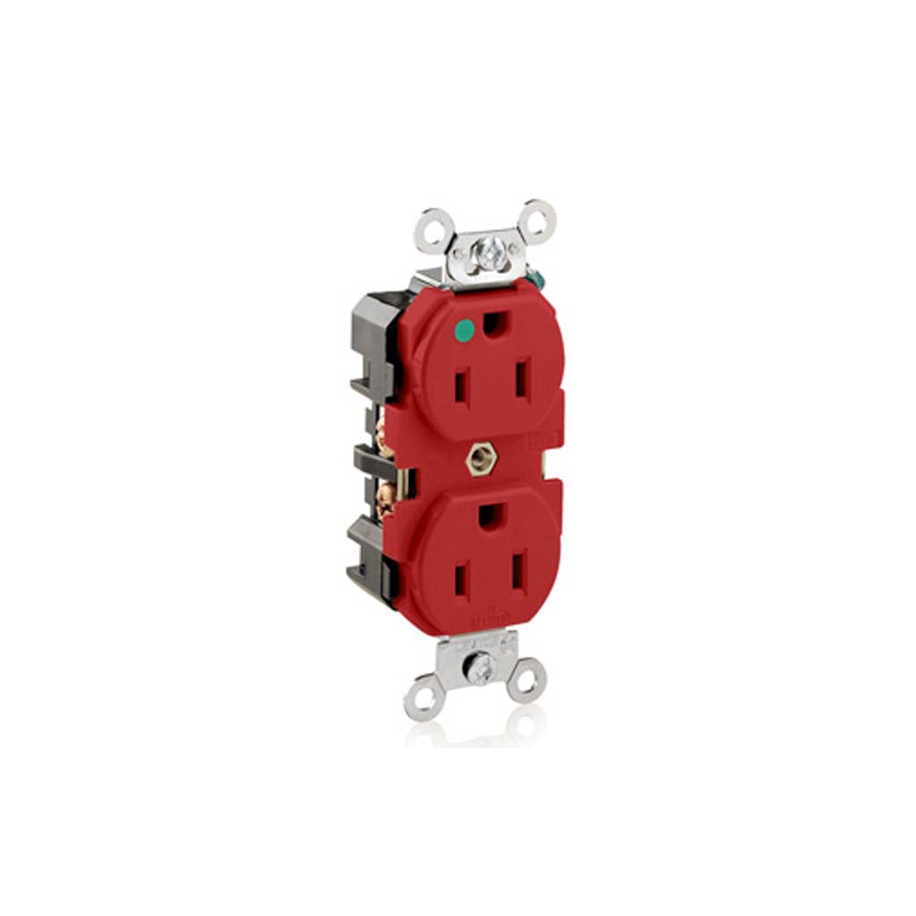 CONTACTO DUPLEX GRADO HOSPITAL ROJO 15A/125V. 08200-00R LEVITON