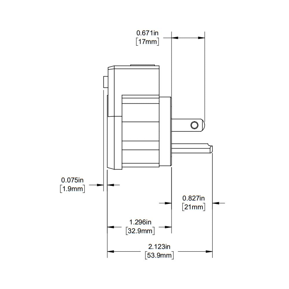 CLAVIJA ANGULAR E. RECTA HOSPITAL 15A 125V 2P 3H NEMA 5-15P TRANSPARENTE *** OFRECER HBL8215CAT ***
