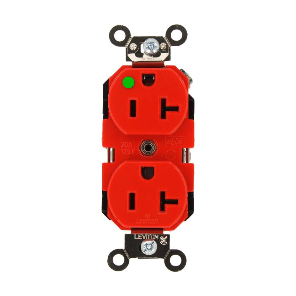 CONTACTO DUPLEX GRADO HOSPITAL ROJO 08300-00R LEVITON *** OFRECER 8300-RED ***