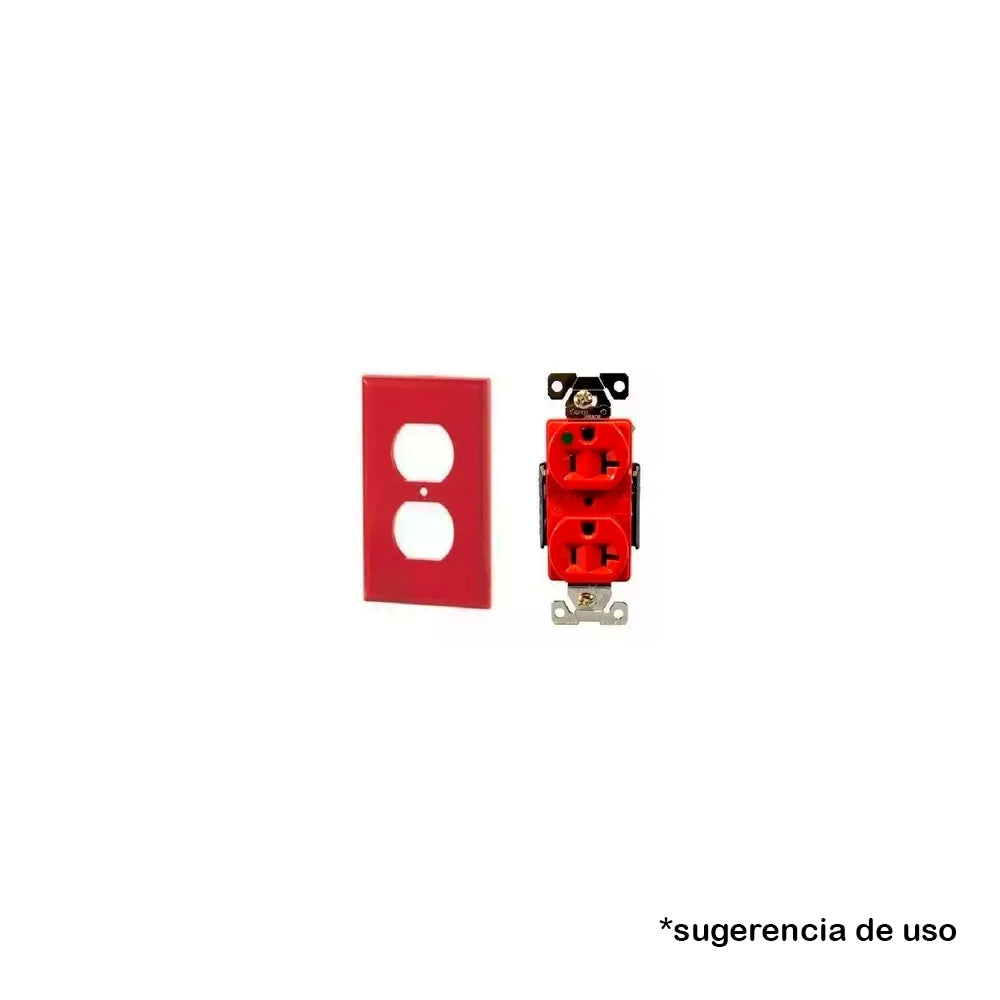 CONTACTO DUPLEX 2P-3H 20A/125V. ROJO TR LAT. Y POST. 08300-SGR LEVITON