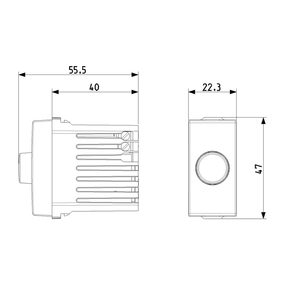 VARIADOR (DIMMER) 127V. 1 MOD. 30-500W/30-300VA BLANCO NEVE VIMAR