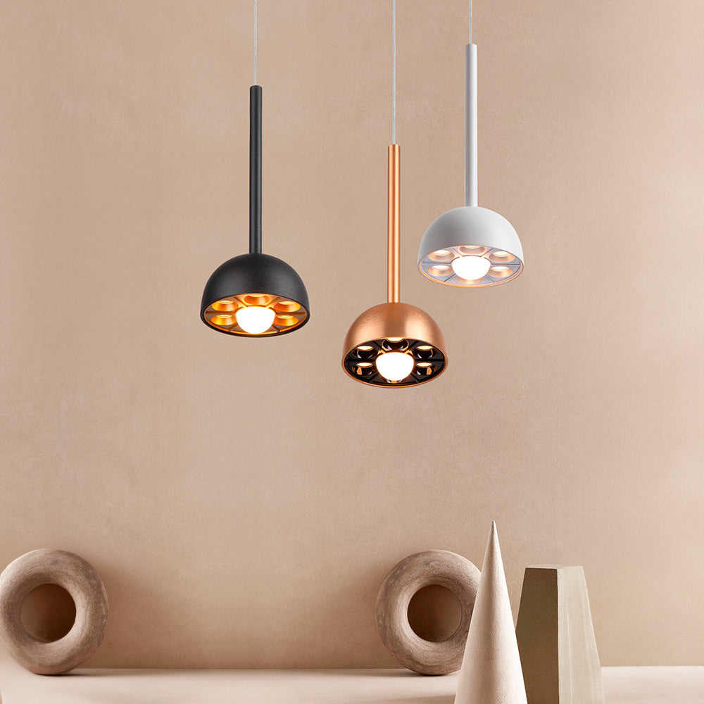 LAMPARA COLGANTE LED METAL 1.5M 9W LUZ CALIDA BRILLANTE IRC90 NO ATENUABLE BCO