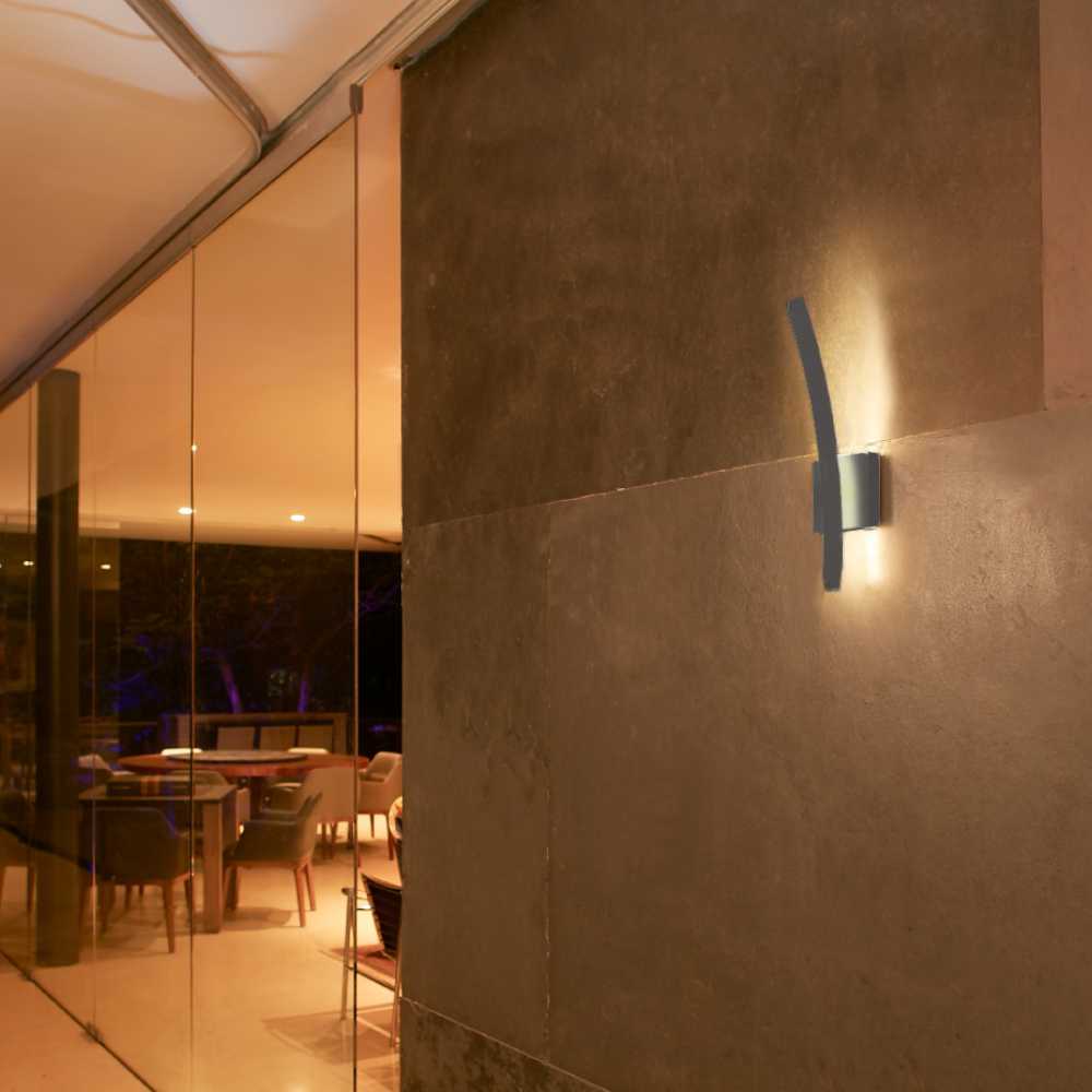 LÁMPARA DE EXTERIOR LED AUSTRALIS TECNOLITE 9W LUZ SUAVE CÁLIDA IP44 LED INTEGRADO GRIS ***TECNOLITE HAE***