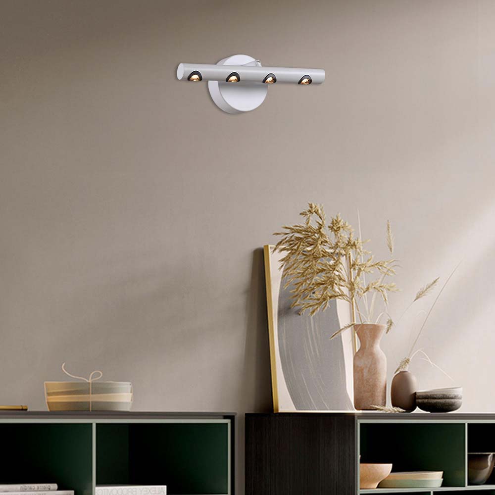 LAMPARA DE PARED ARBOTANTE LED 9W LUZ CALIDA BRILLANTE DIRIGIBLE IRC90 NO ATENUABLE BCO