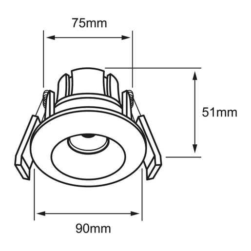 LAMPARA EMPOTRABLE DOWNLIGHT LED 9 W LUZ CALIDA BRILLANTE A PRUEBA DE VAPOR 09YDLED109MV30N