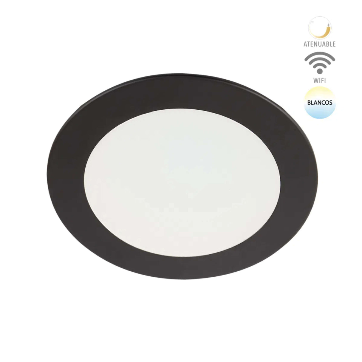 LAMP. DOWNLIGHT LED INTELIGENTE WIFI 9W. LUZ BLANCA ATENUABLE DINAMICA COMPATIBLE APP Y ASIST. VOZ NEGRO NOVA SMART