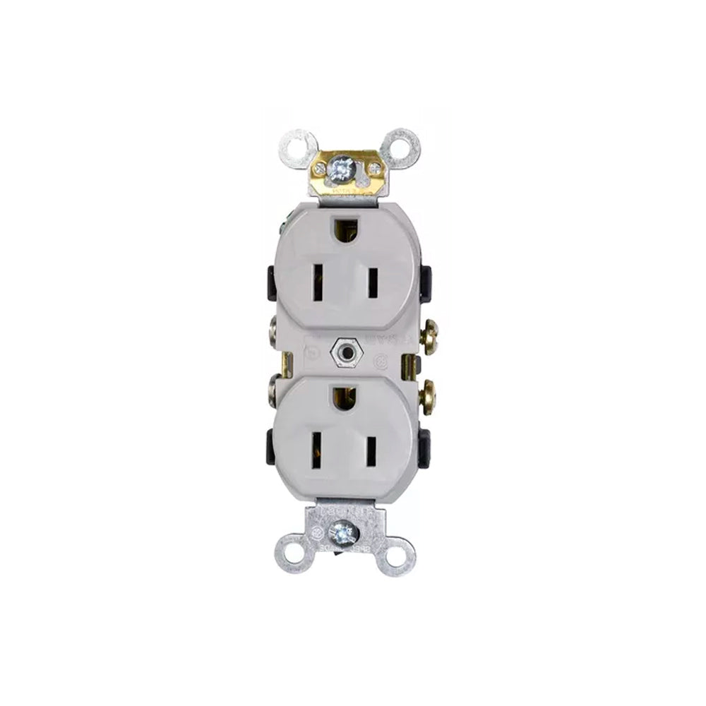 RECEPTACULO DUPLEX COMERCIAL 2P 3H 15A 125V BLANCO MCA LEVITON