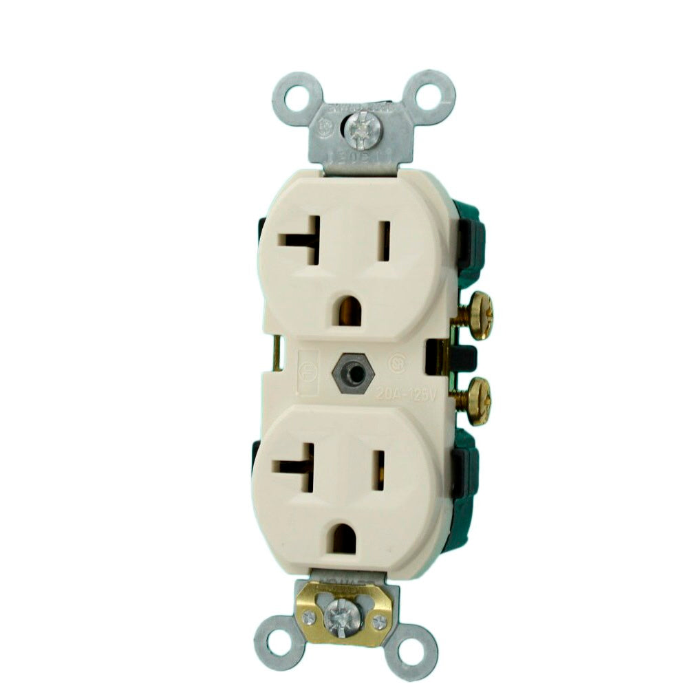 CONTACTO DUPLEX COMERCIAL 2P-3H 20A/125V. MARFIL *** OFRECER R1K10 ***