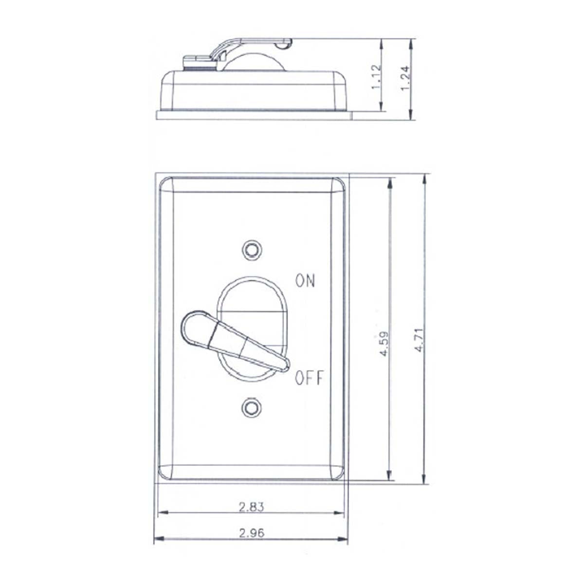 PLACA RESISTENTE A LA INTEMPERIE METALICA PARA INTERRUPTOR DE PALANCA GRIS LEVITON