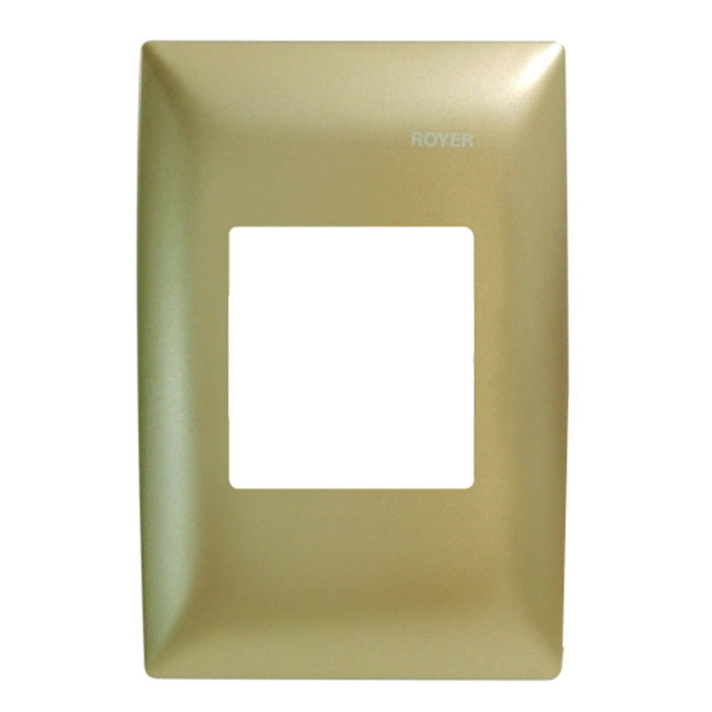 PLACA 2 MODULOS JUNTOS P/TIMBRE ELECTRONICO COLOR CHAMPANGE ROYER 100