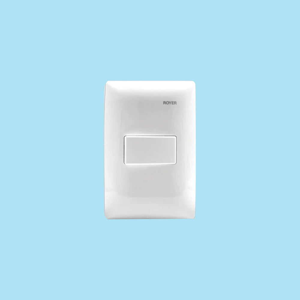 PLACA CON INTERRUPTOR SENCILLO 100-6211WP ROYER 100
