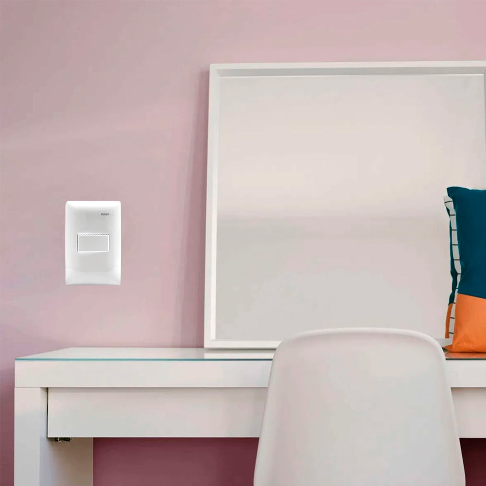 PLACA CON INTERRUPTOR SENCILLO 100-6211WP ROYER 100