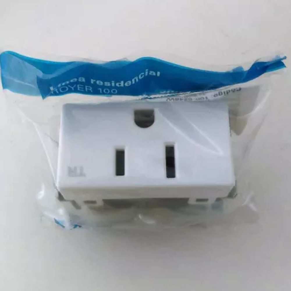 RECEPTACULO H SENCILLO 2P+T 15A/127VCA. 100-6248W ROYER 100