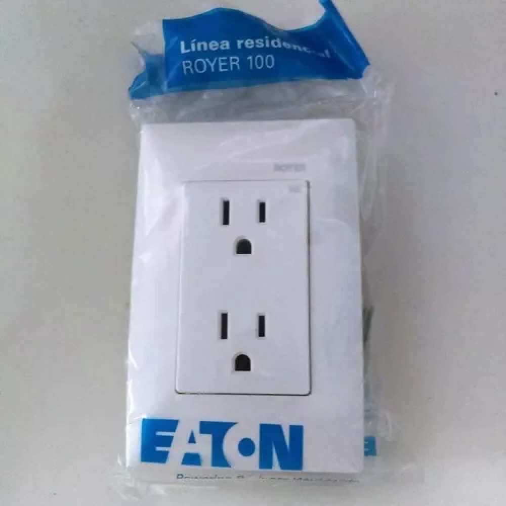 PLACA 3 MODULO CON RECEPTACULO DUPLEX BLANCO 100-6288WP ROYER 100