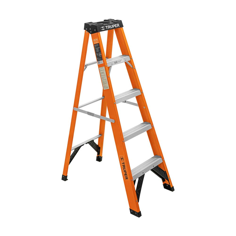 ESCALERA DE TIJERA TIPO LL 4 PELDAÑOS FIBRA DE VIDRIO EST-24FV MCA TRUPER