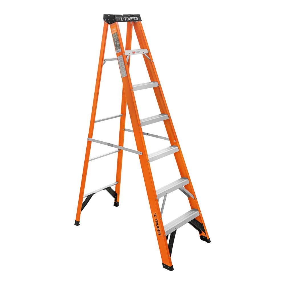 ESCALERA DE TIJERA TIPO LL 6 PELDAÑOS FIBRA DE VIDRIO EST-26FV