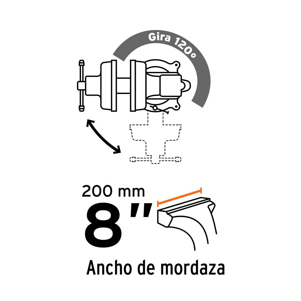 TORNILLO DE BANCO INDUSTRIAL 6" ACERO MCA TRUPER HERRAMIENTAS